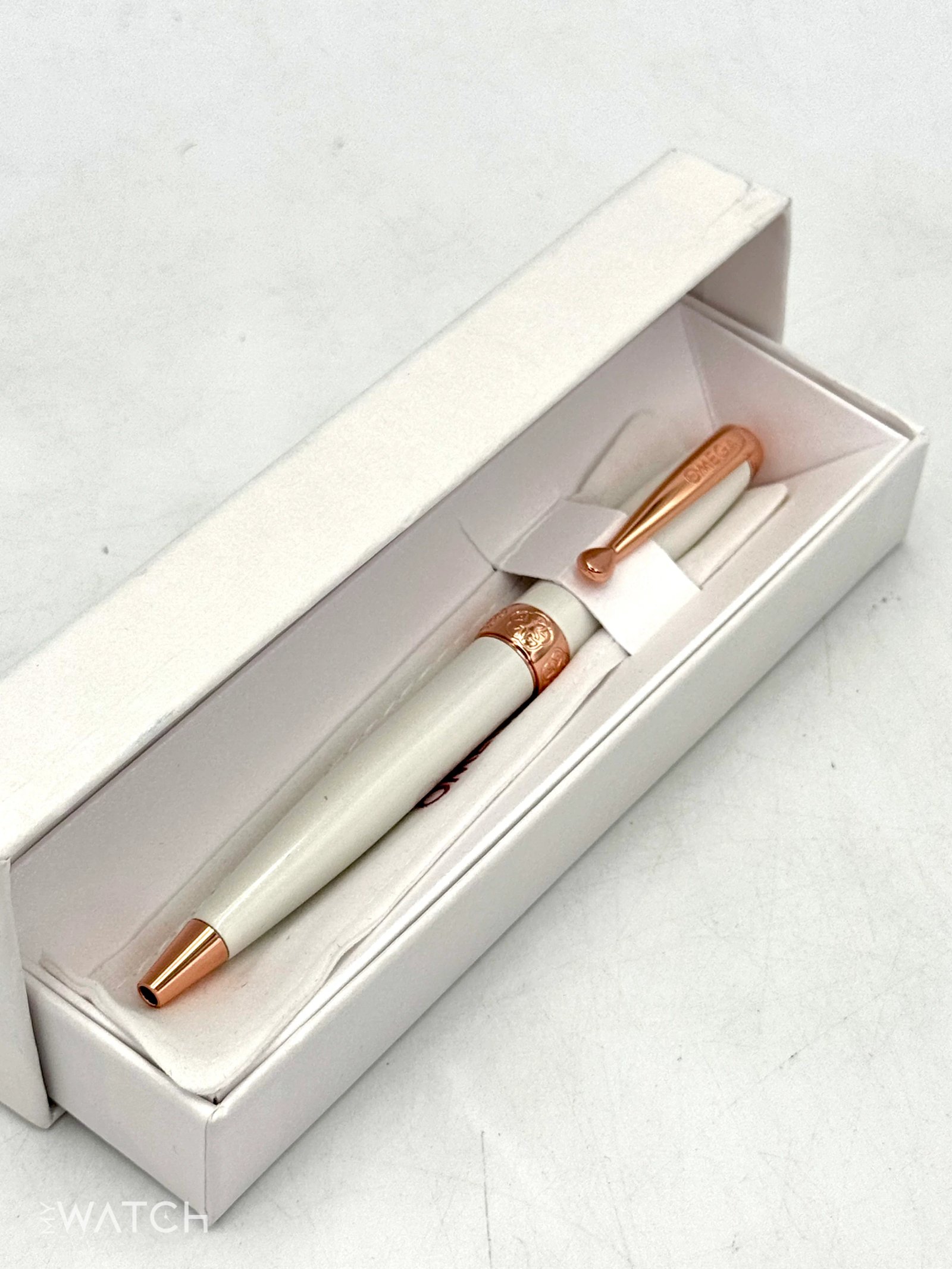 BRAND NEW OMEGA Ballpoint Pen White with Box