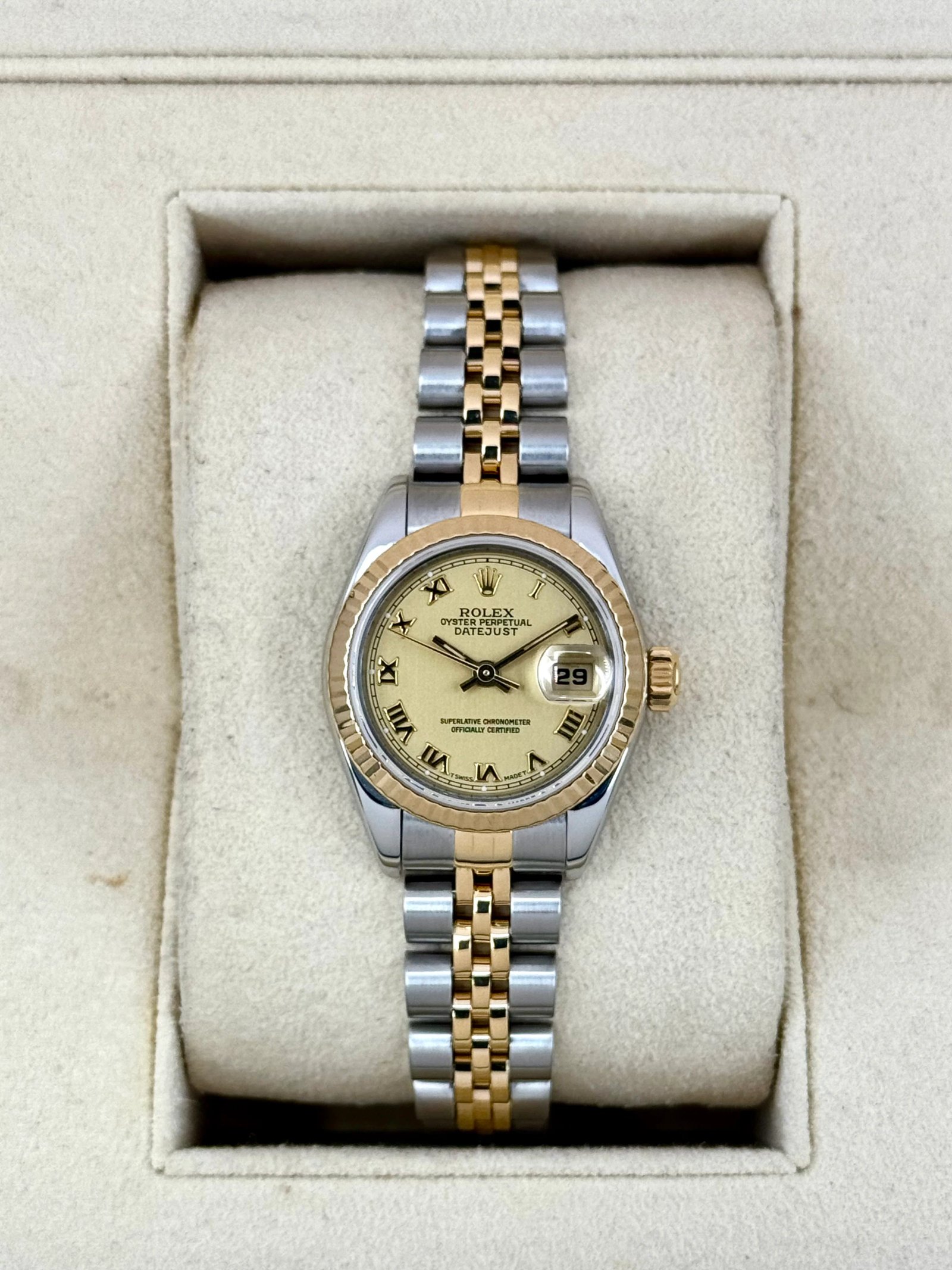 1997 Rolex Lady Datejust 26mm 69173 Two-Tone Jubilee Champagne Dial
